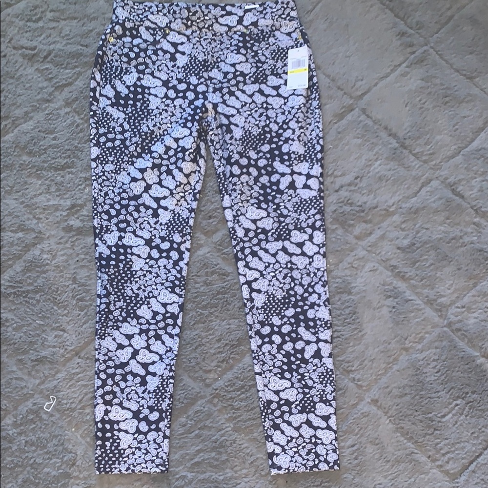 Women's Black and White Patterned Jeans